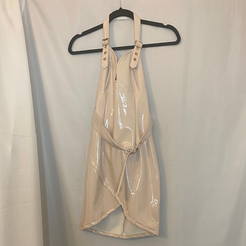 Pleather Halter Dress